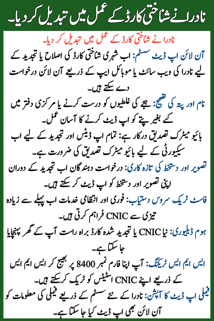 NADRA Changes CNIC Process