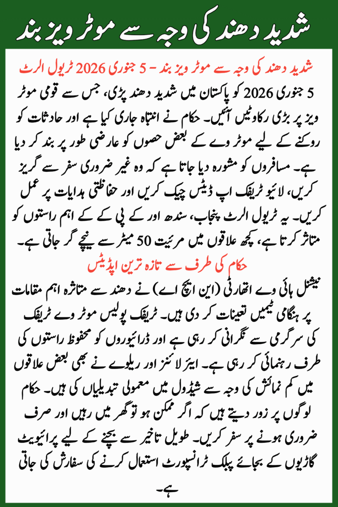 Severe Fog Hits Pakistan